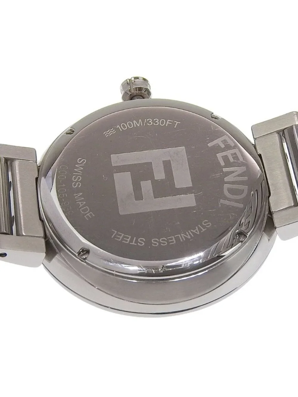 Fendi Forever Date Stainless Steel Quartz Analog Display Black Dial Watch